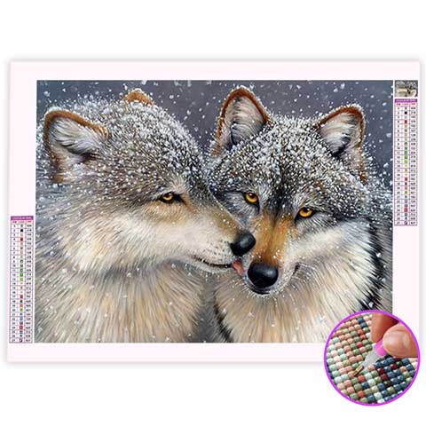 Broderie Diamant Loup Couple | My Diamond Painting