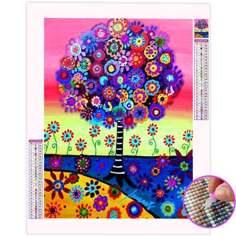 Diamond Painting Arbre Fleurs | My Diamond Painting